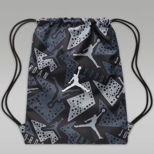 Nike Air Jordan Jumpman Gym-sack Drawstring Bag Black Gray 9A0745 KG5 New W Tag